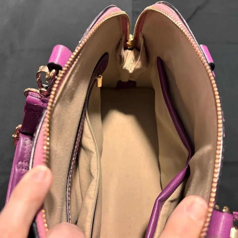 Purple Snakeskin Women's Adjustable Strap Crossbody Purse Handbag Pockets Medium